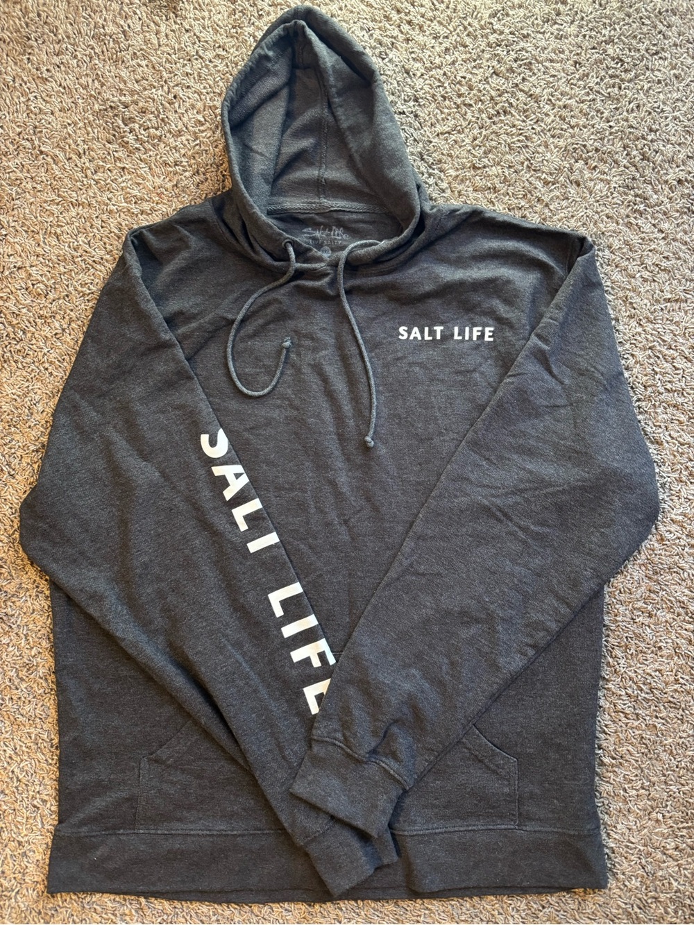 Salt Life Dark Gray Hoodie with White Logo